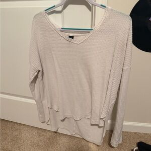 Wild Fable Cream Textured Long Sleeve Top